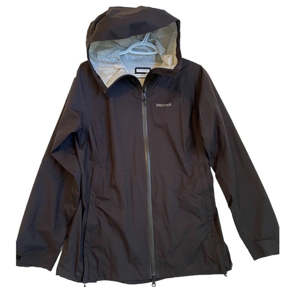 Marmot PreCip Eco Hooded Packable Rain Jacket Black Size Medium